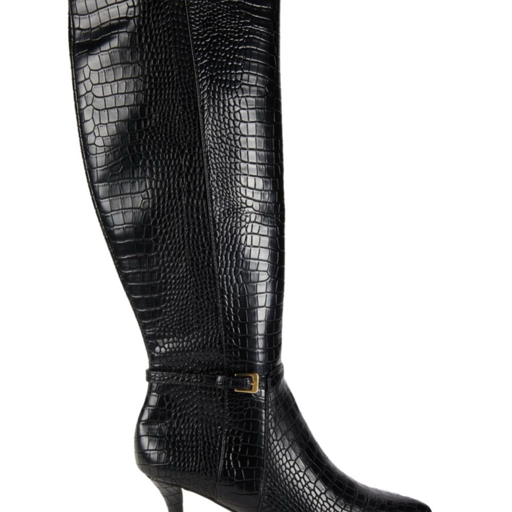 Charles David Arlie Croc-Embossed Knee Boots – Size 9.5M – New Without Tags